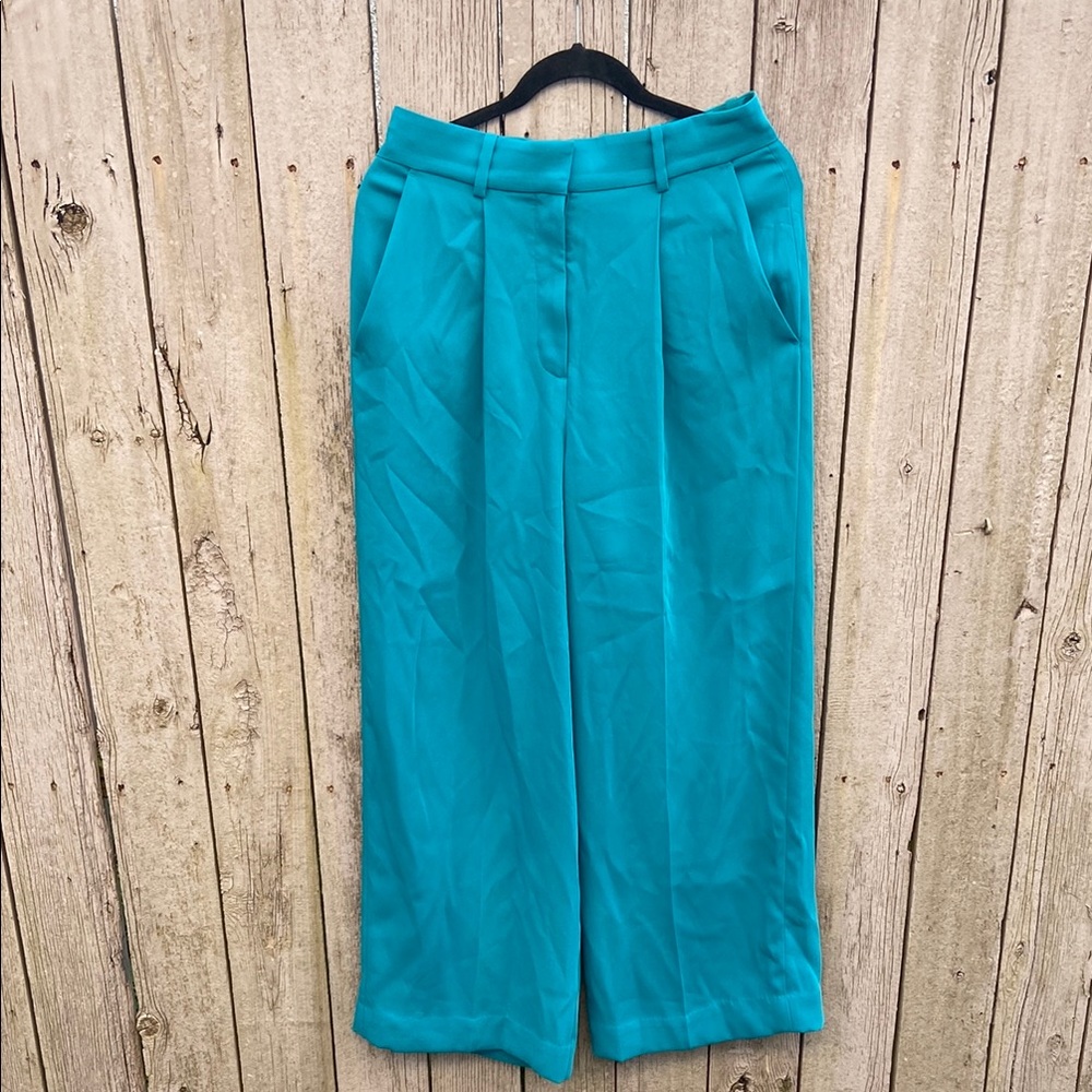 COS Teal Wide Leg Pants for Effortless Style
